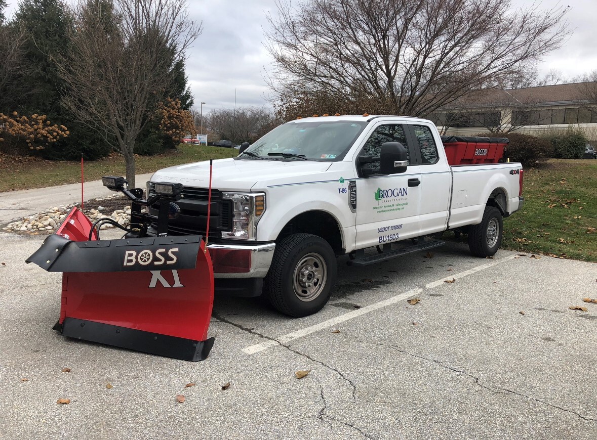 Brogan Landscaping salt and plow truck