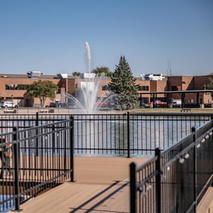 Water feature, pond, fencing and decking, landscape construction