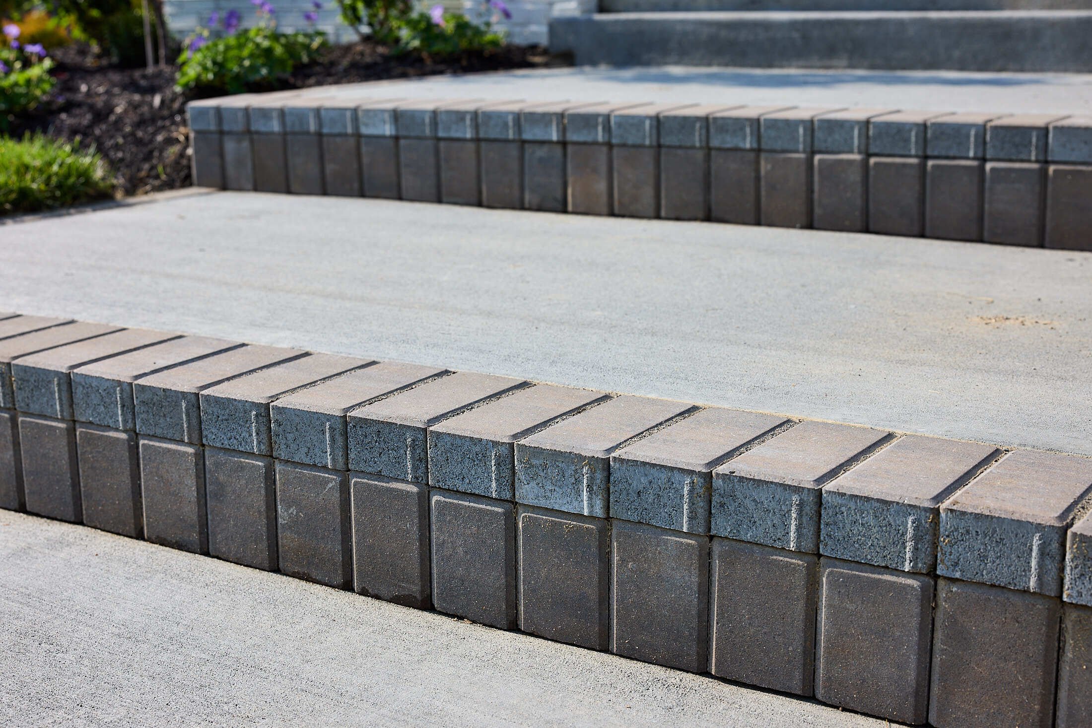 finished example of Schill Grounds Management commercial landscape construction stair project